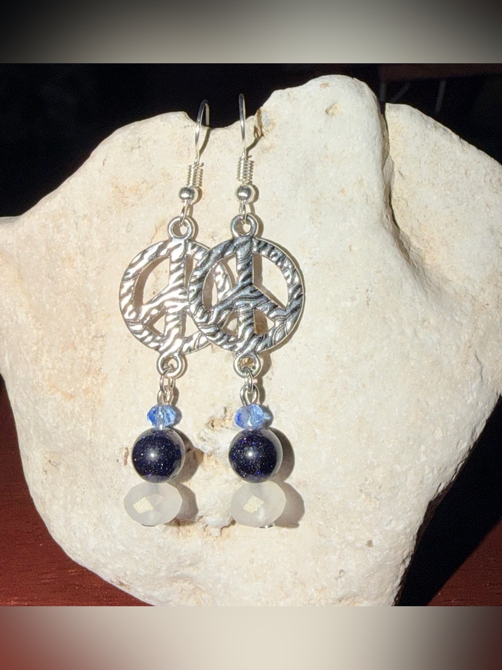 ✨Handmade✨ Silver Peace Sign Earrings  - Hypoallergenic